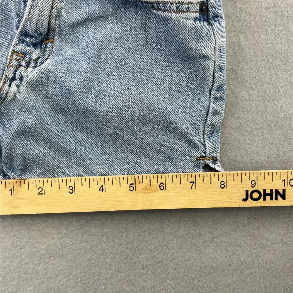 Levis 505 Blue Denim Jean Shorts Youth 6  Vintage White Tab 90s Kids Elastic